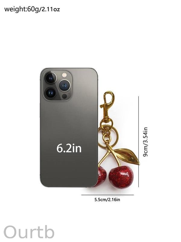 Cherry Keychain Women's Bag Pendant Fashion Trend Exquisite Pendant  Women's Bag Exquisite Pendant Christmas Gift Women's Backpack Elegant Pendant Suitable for Valentine's Day and Christmas Giving To Friends, Trendy Cute Keychain