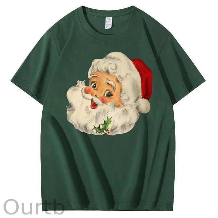 Christmas Santa Claus Pattern100% Cotton T-Shirt