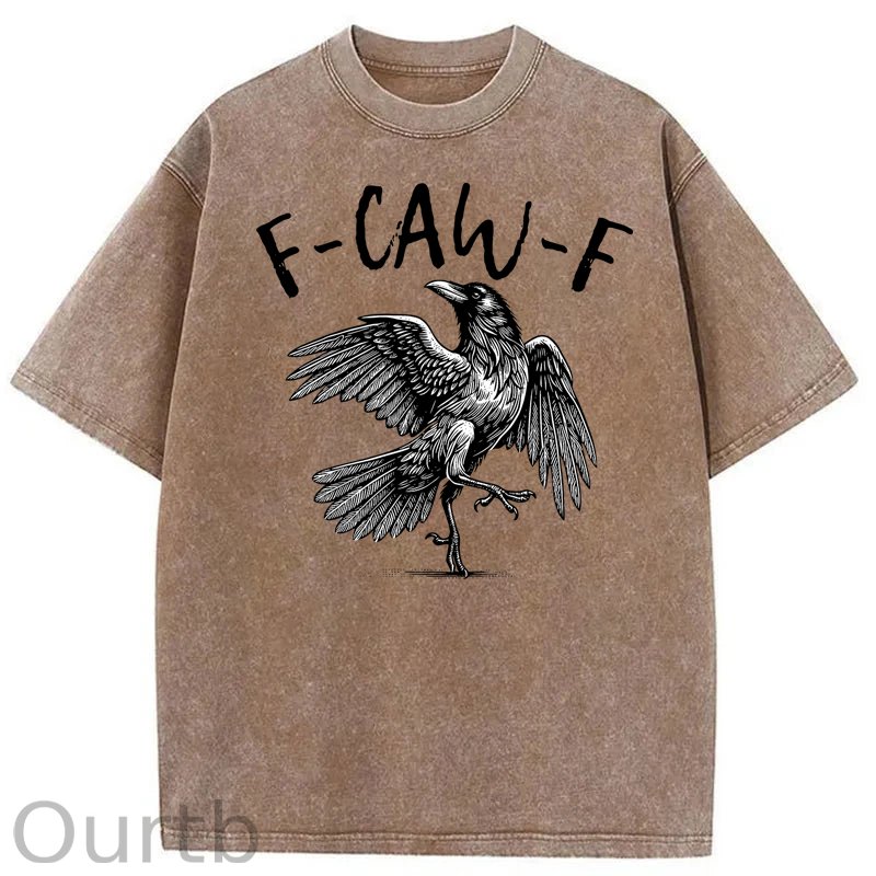 F-Caw-F Crow Washed Cotton T-Shirt