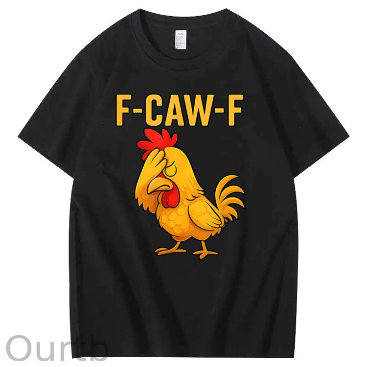 F-Caw-F Helpless Chicken Pattern100% Cotton T-Shirt