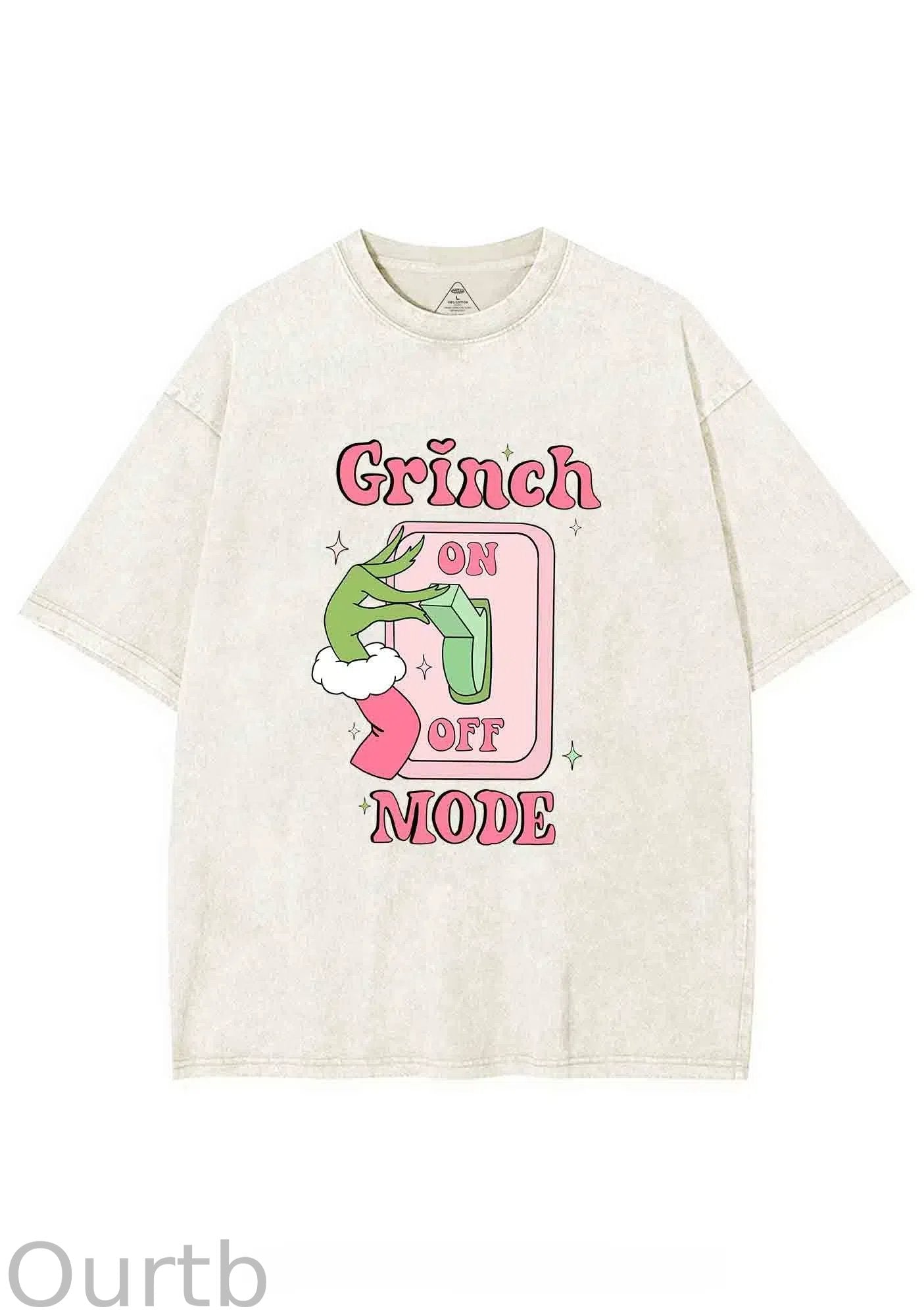 Christmas On Off Mode Retro Washed Tee