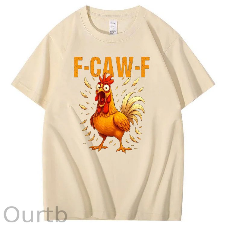 F-Caw-F Crazy Chickens Pattern100% Cotton T-Shirt