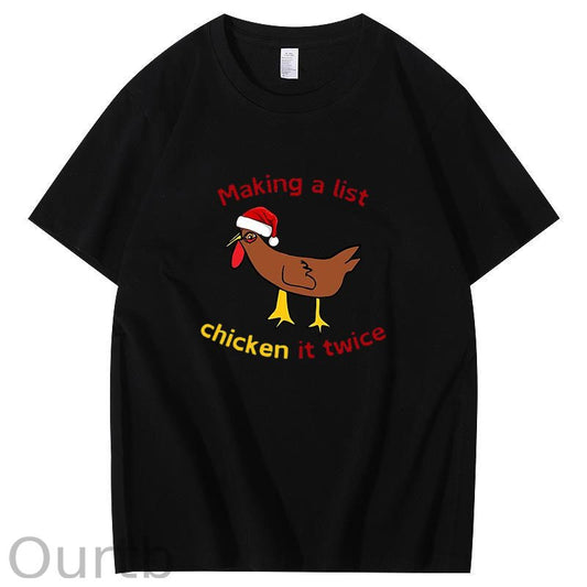Chicken It Twice Christmas T-Shirt