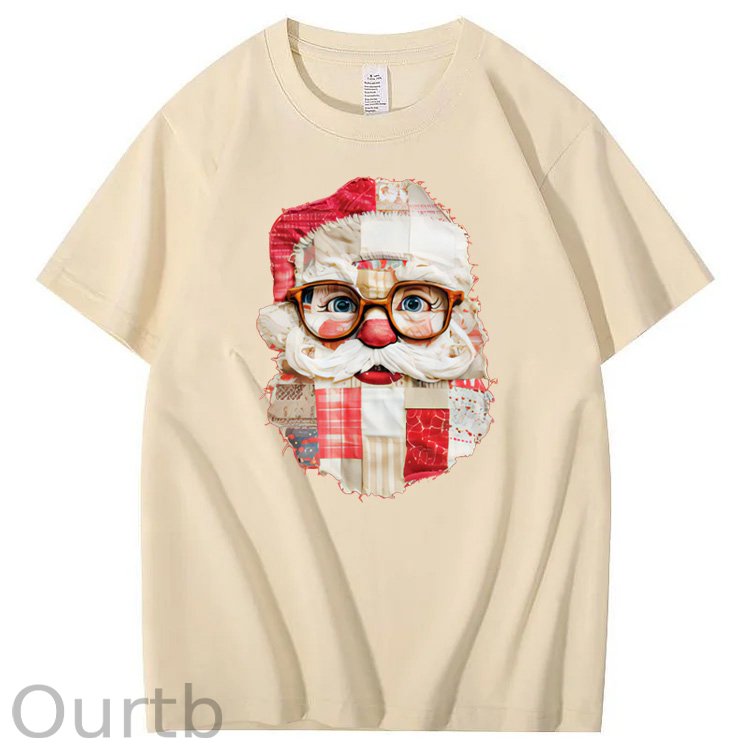 Christmas Vintage Santa Claus Pattern100% Cotton T-Shirt