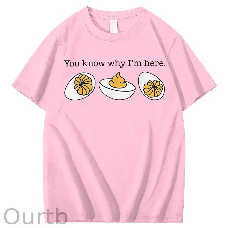 Retro Thanksgiving Dinner You Know Why I'm Here Deviled Egg 100% Cotton T-Shirt