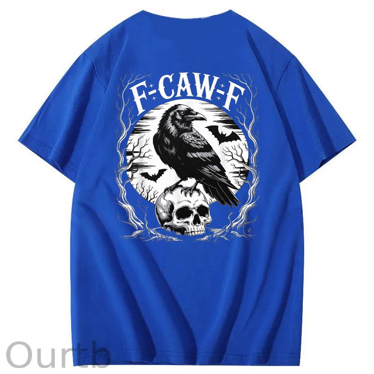 F-Caw-F Skull Pattern100% Cotton T-Shirt