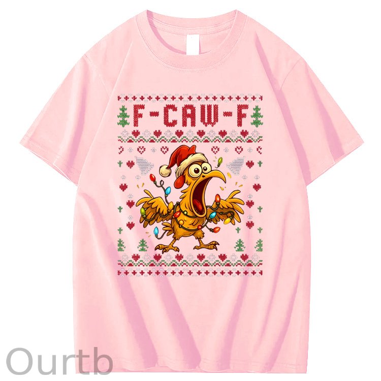 Christmas F-Caw-F Pattern100% Cotton T-Shirt