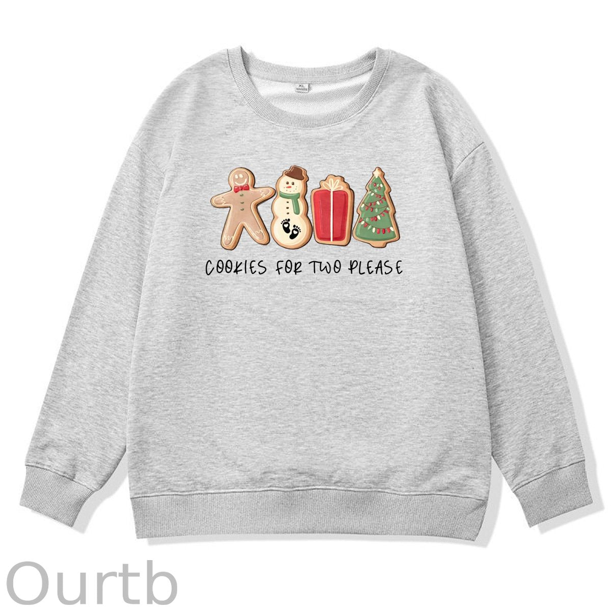 Christmas Cookies For Two Please Pattern 100% 300g CottonCrew Neck Sweatshirt