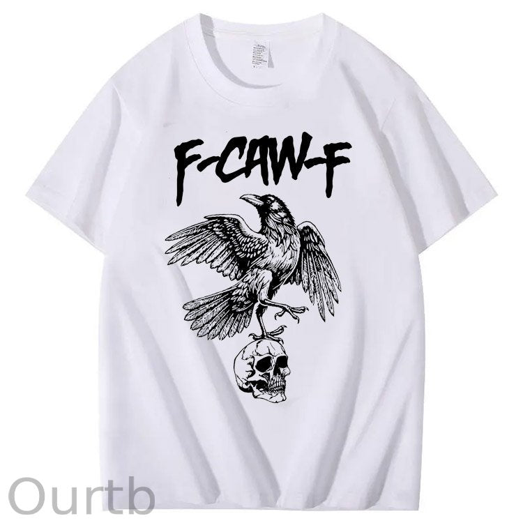 F-CAW-F Skull Pattern 100% Cotton T-Shirt