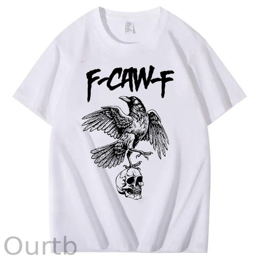 F-CAW-F Skull Pattern 100% Cotton T-Shirt