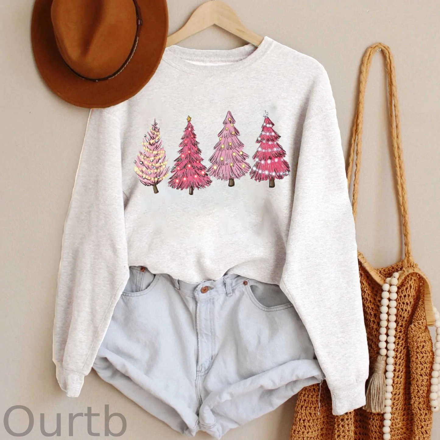 Pink Christmas Tree Sweatshirt