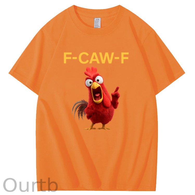 F-Caw-F Angry Chicken  Pattern100% Cotton T-Shirt