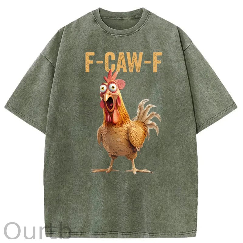 F-Caw-F Chicken Washed Cotton T-Shirt
