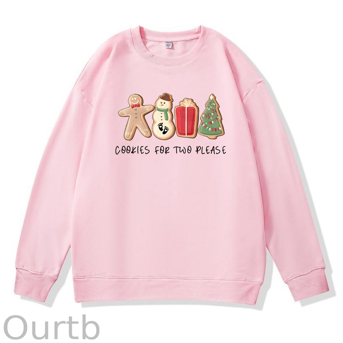 Christmas Cookies For Two Please Pattern 100% 300g CottonCrew Neck Sweatshirt