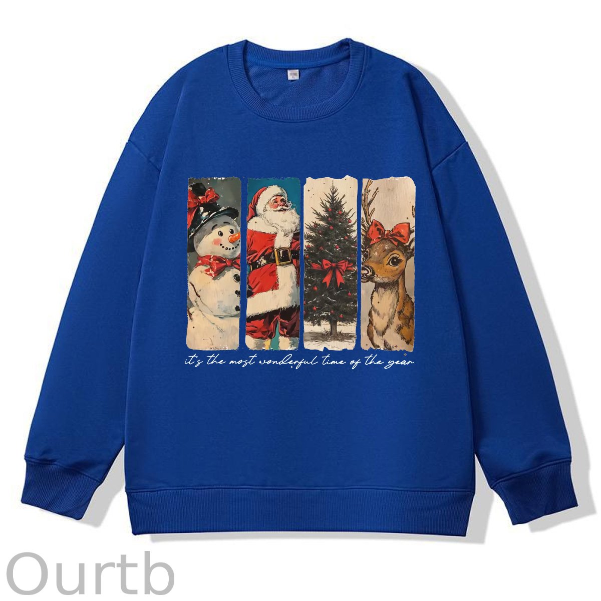 It's The Most Wonderful Time Of The Year Pattern 100% 300g CottonCrew Neck Sweatshirt