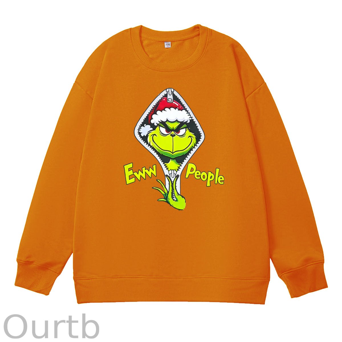 Christmas Eww People Pattern 100% 300g CottonCrew Neck Sweatshirt
