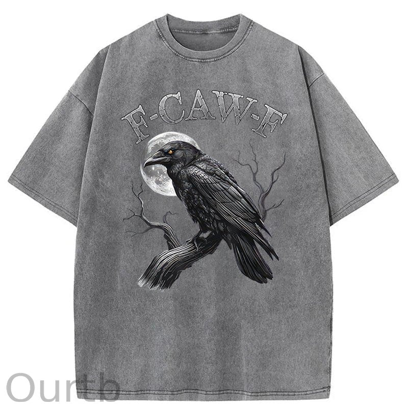 F-Caw-F Crow Washed Cotton T-Shirt