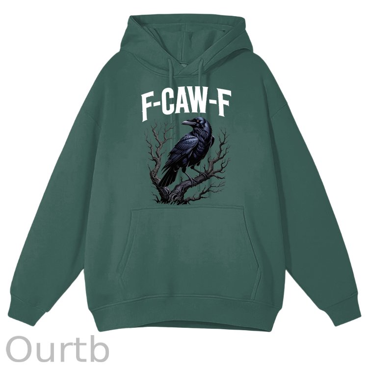 F-Caw-F Crow Cotton Fleece Hooded Sweatshirt