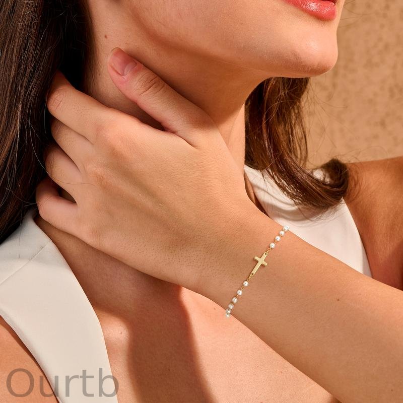 Simple Cross Pendant Bracelet Dainty Simple Tiny Cross Bracelet For Women Girls For Christmas Gift All-match & Exquisite Jewelry gift For Summer