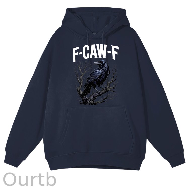 F-Caw-F Crow Cotton Fleece Hooded Sweatshirt