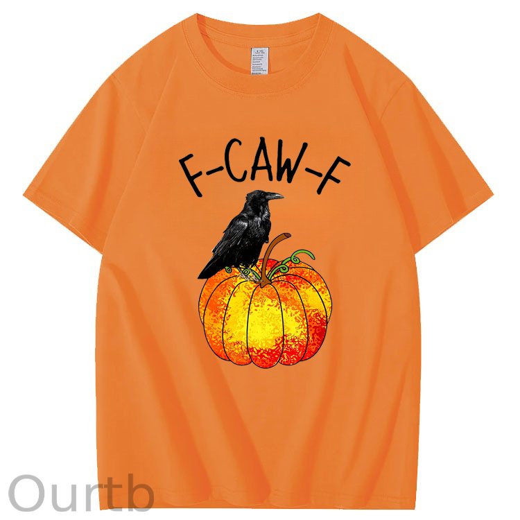 F-Caw-F Crow Pumpkin 100% Cotton T-Shirt