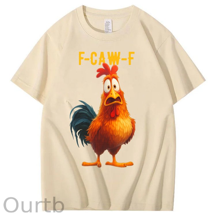 F-Caw-F Funny Chicken  Pattern100% Cotton T-Shirt