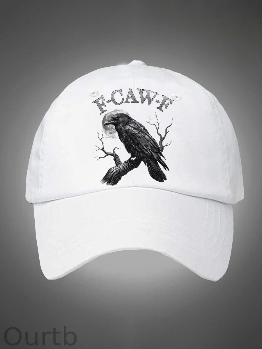 F-Caw-F Crow Pattern Washed Hats