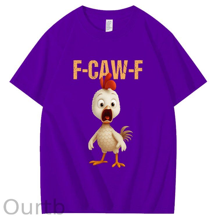 F-Caw-F Funny  Angry Chicken  Pattern100% Cotton T-Shirt