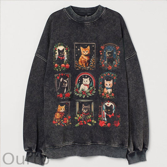 Vintage Christmas Cat Sweatshirt