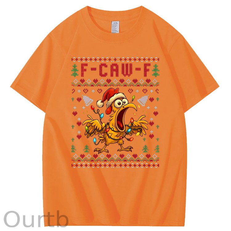 Christmas F-Caw-F Pattern100% Cotton T-Shirt