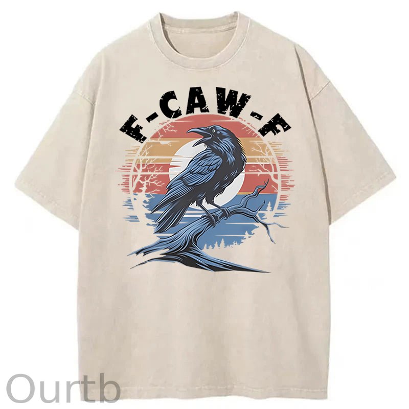 F-Caw-F Crow Washed Cotton T-Shirt