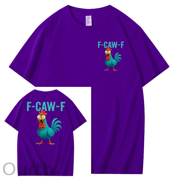 Funny Rooster Chicken F-Caw-F Chicken 100% Cotton T-Shirt