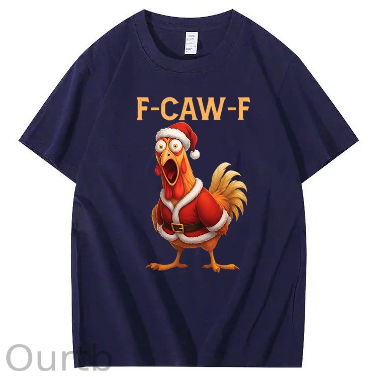 F-Caw-F Chicken Christmas 100% Cotton T-Shirt