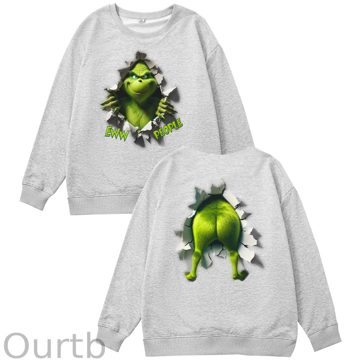 Christmas Funny Pattern 100% 300g CottonCrew Neck Sweatshirt