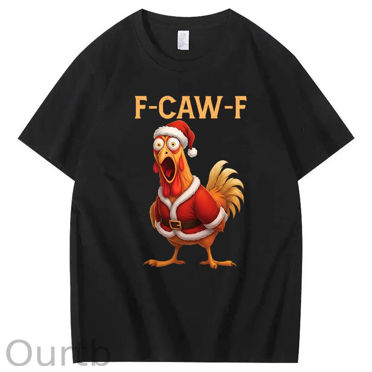 F-Caw-F Chicken Christmas 100% Cotton T-Shirt