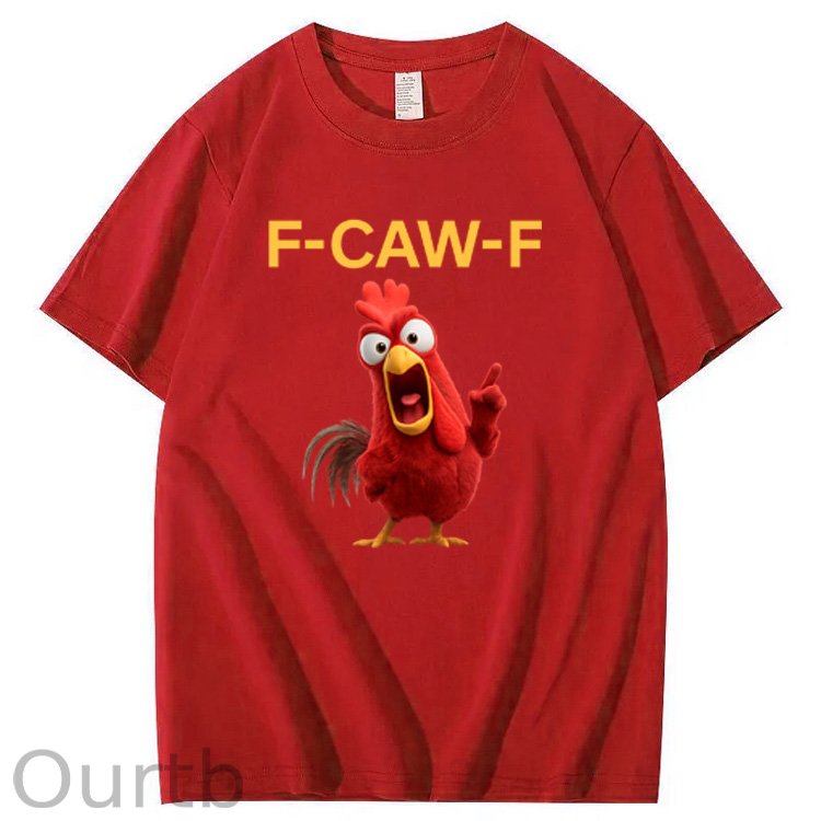 F-Caw-F Angry Chicken  Pattern100% Cotton T-Shirt