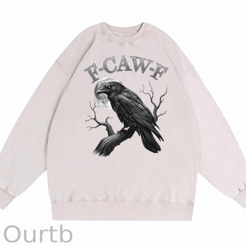 F-Caw-F Crow Cotton Washed Long Sleeve Sweatshirt/Shirt