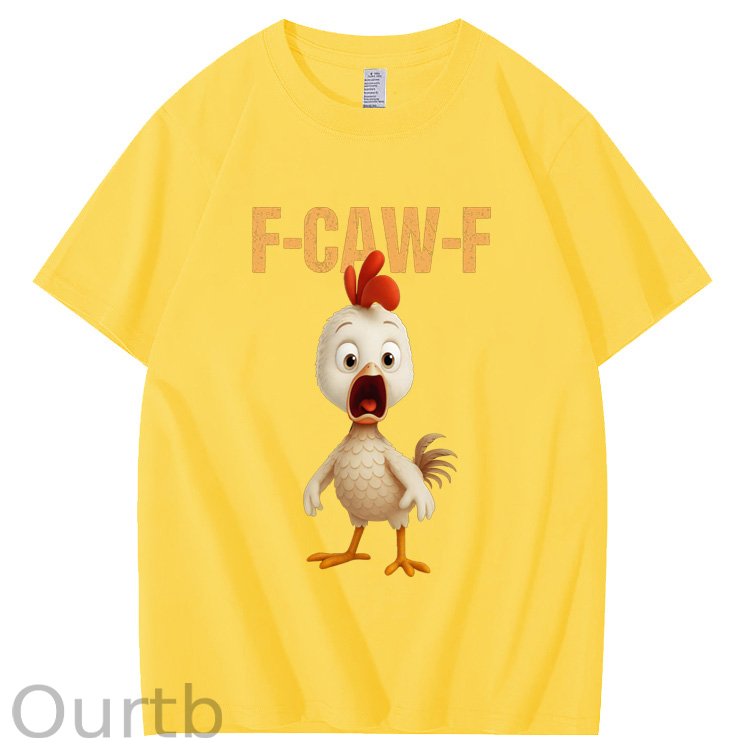 F-Caw-F Funny  Angry Chicken  Pattern100% Cotton T-Shirt