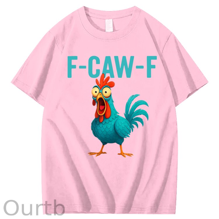 Funny Rooster Chicken F-Caw-F Chicken 100% Cotton T-Shirt