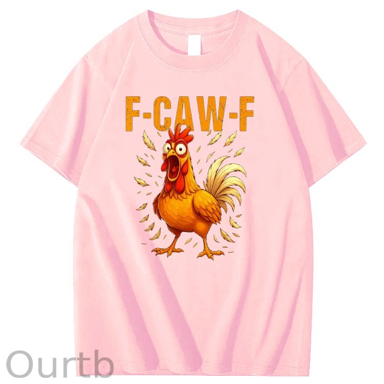 F-Caw-F Crazy Chickens Pattern100% Cotton T-Shirt