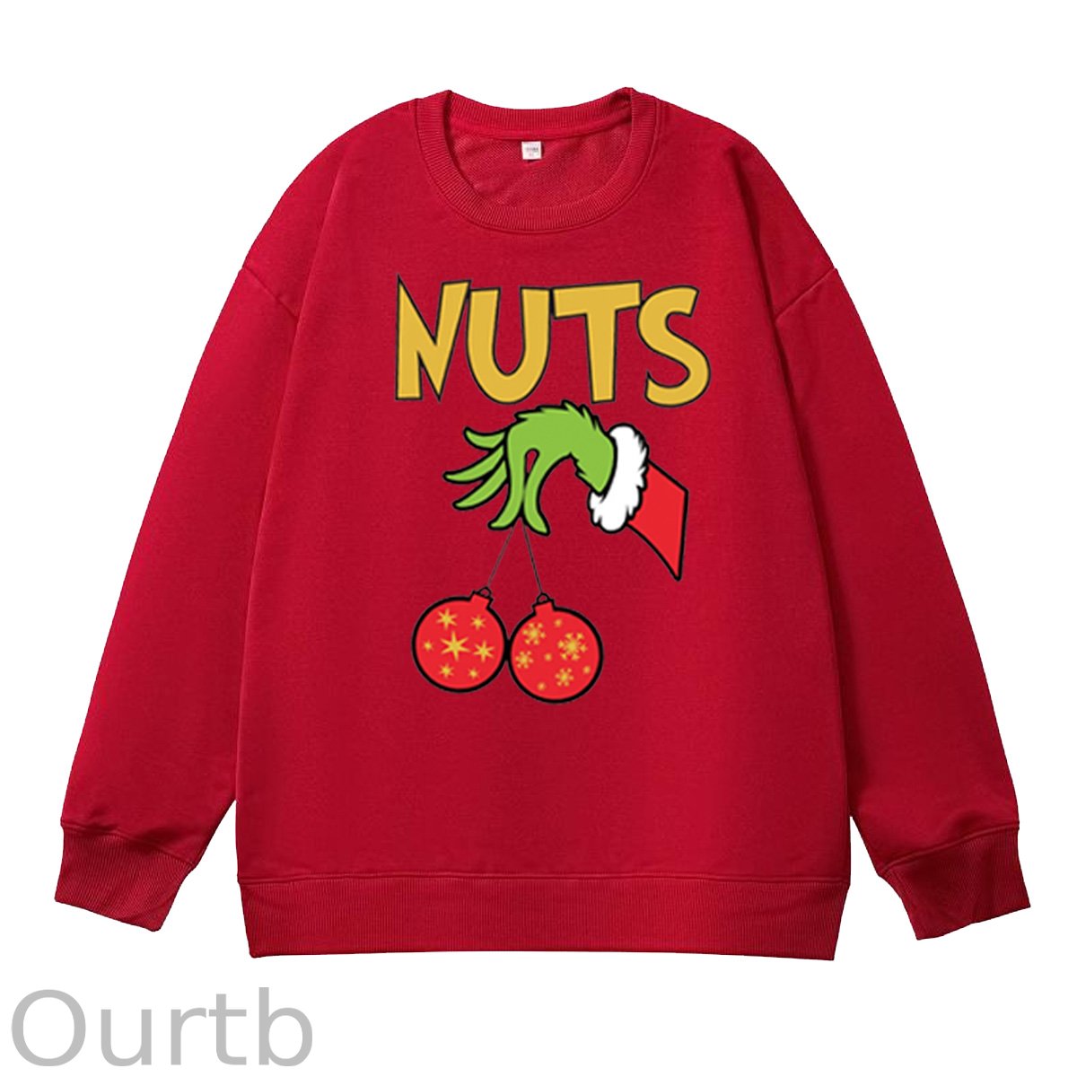 Christmas Couple Funny  Pattern 100% 300g CottonCrew Neck Sweatshirt