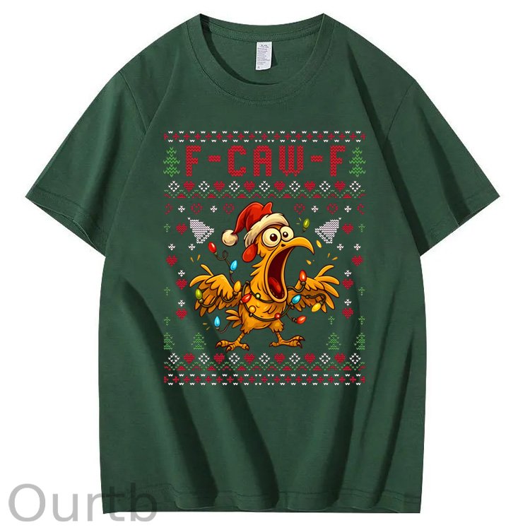 Christmas F-Caw-F Pattern100% Cotton T-Shirt