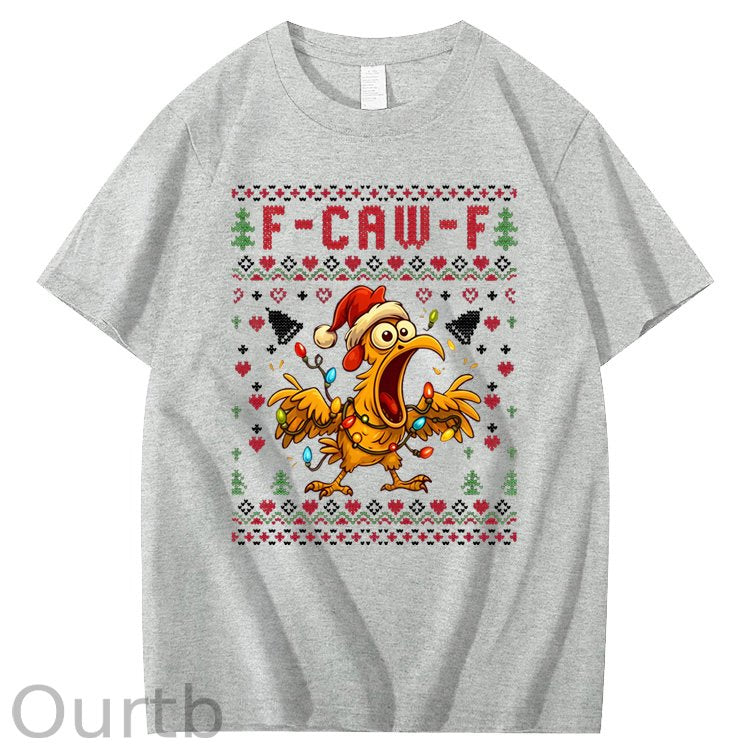 Christmas F-Caw-F Pattern100% Cotton T-Shirt