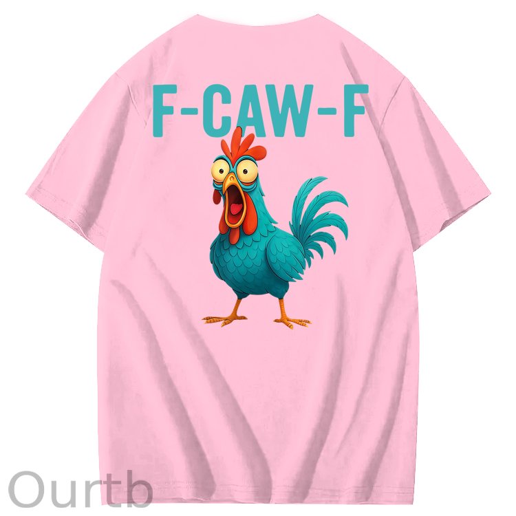 Funny Rooster Chicken F-Caw-F Chicken 100% Cotton T-Shirt