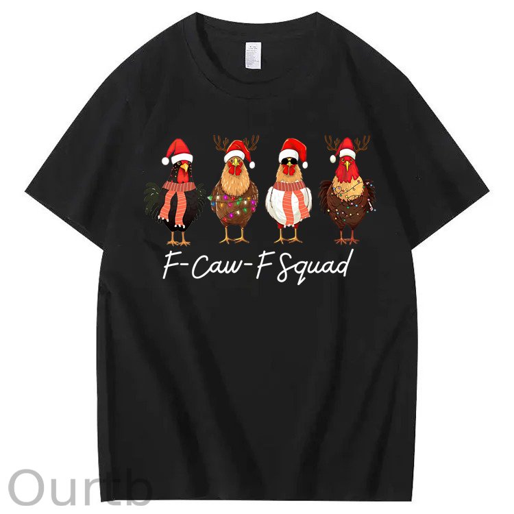 F-Caw-F Squad Chicken Christmas 100% Cotton T-Shirt