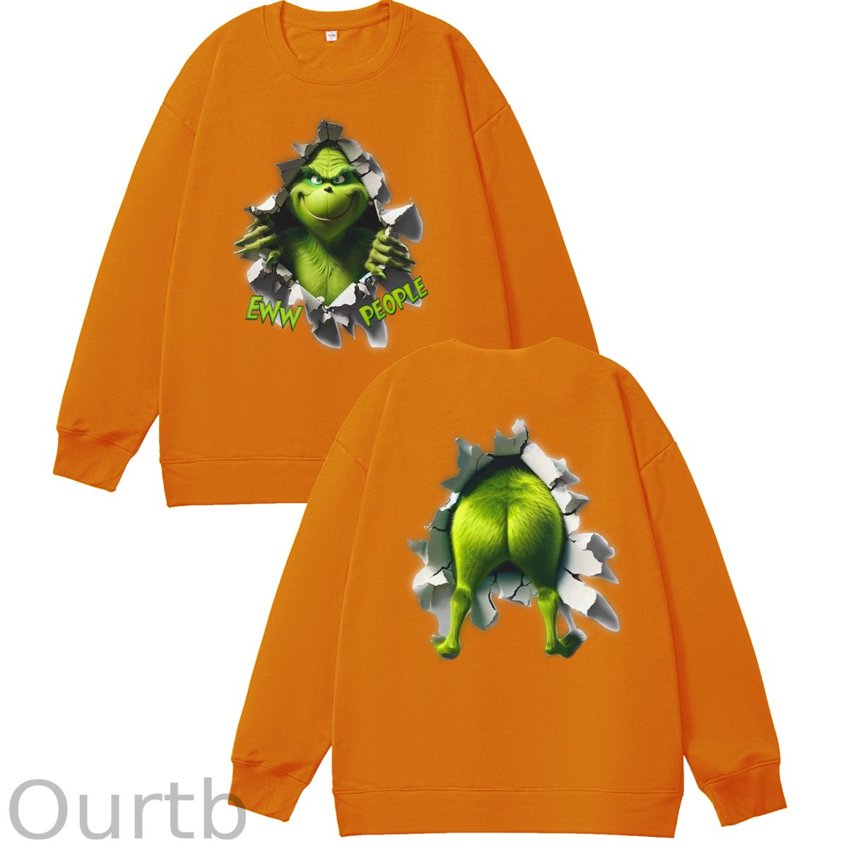 Christmas Funny Pattern 100% 300g CottonCrew Neck Sweatshirt