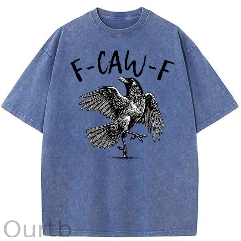 F-Caw-F Crow Washed Cotton T-Shirt