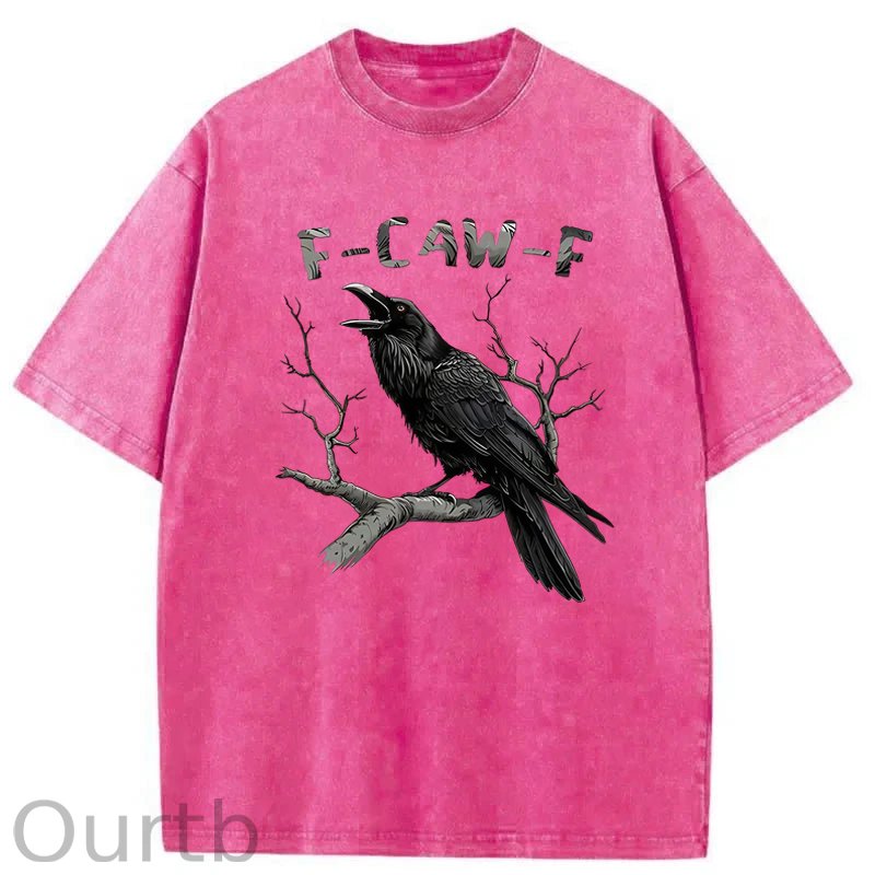 F-Caw-F Crow Washed Cotton T-Shirt