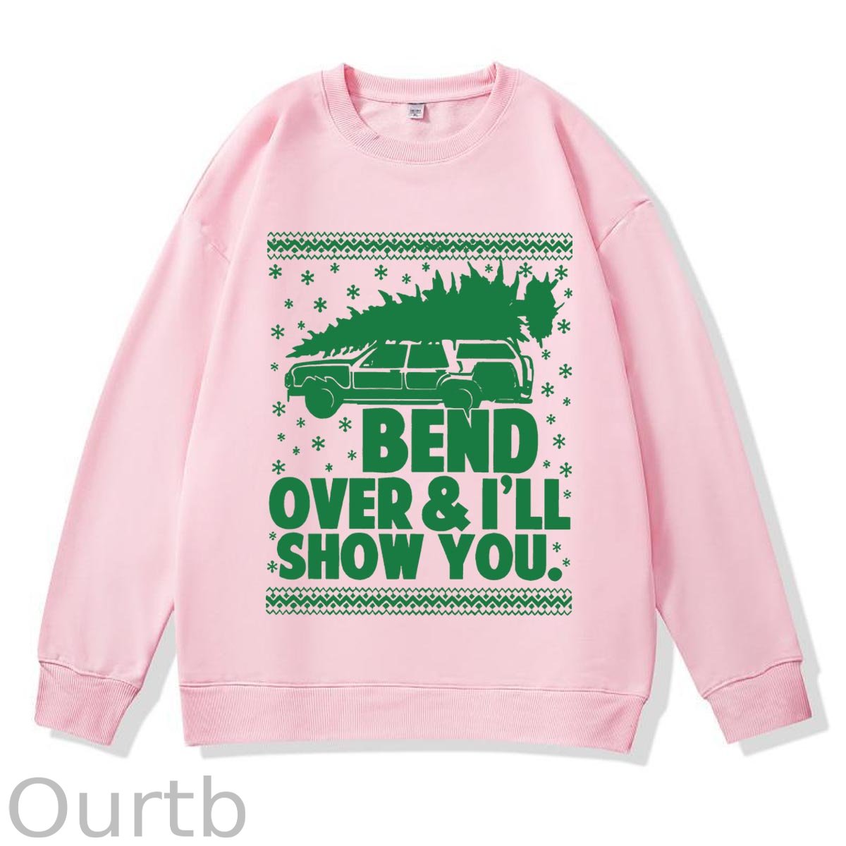 Christmas  Pattern 100% 300g CottonCrew Neck Sweatshirt