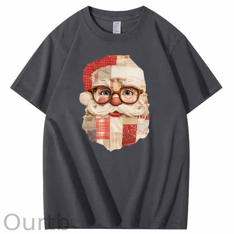 Christmas Vintage Santa Claus Pattern100% Cotton T-Shirt